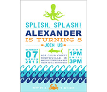 Under the Sea Waves Birthday Party Printable Invitation